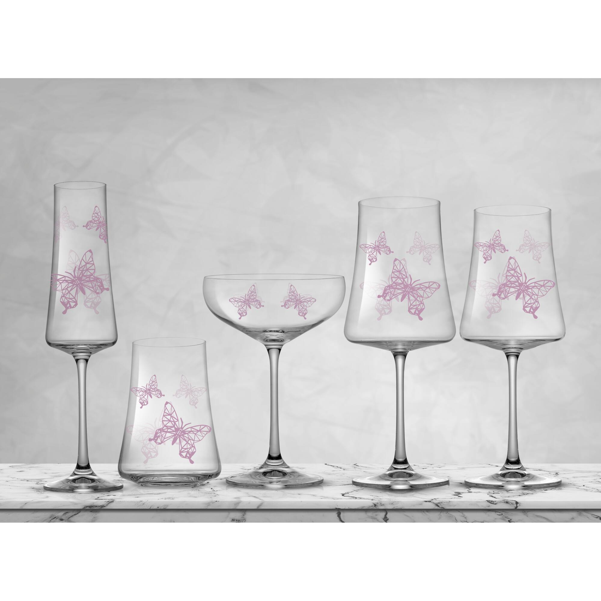 JoyJolt® 21oz. Meadow Butterfly Crystal Red Wine Glasses Set, 2ct.